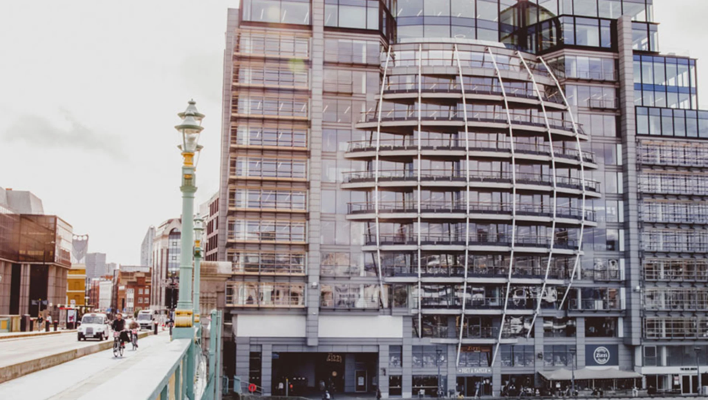 Ofcom offices in London, photographed from the bridge