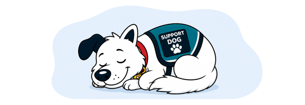 support dog asleet