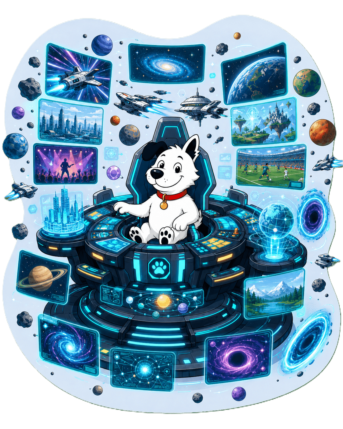 fibredog mascot using an impossibly elaborate ultra-fast broadband setup