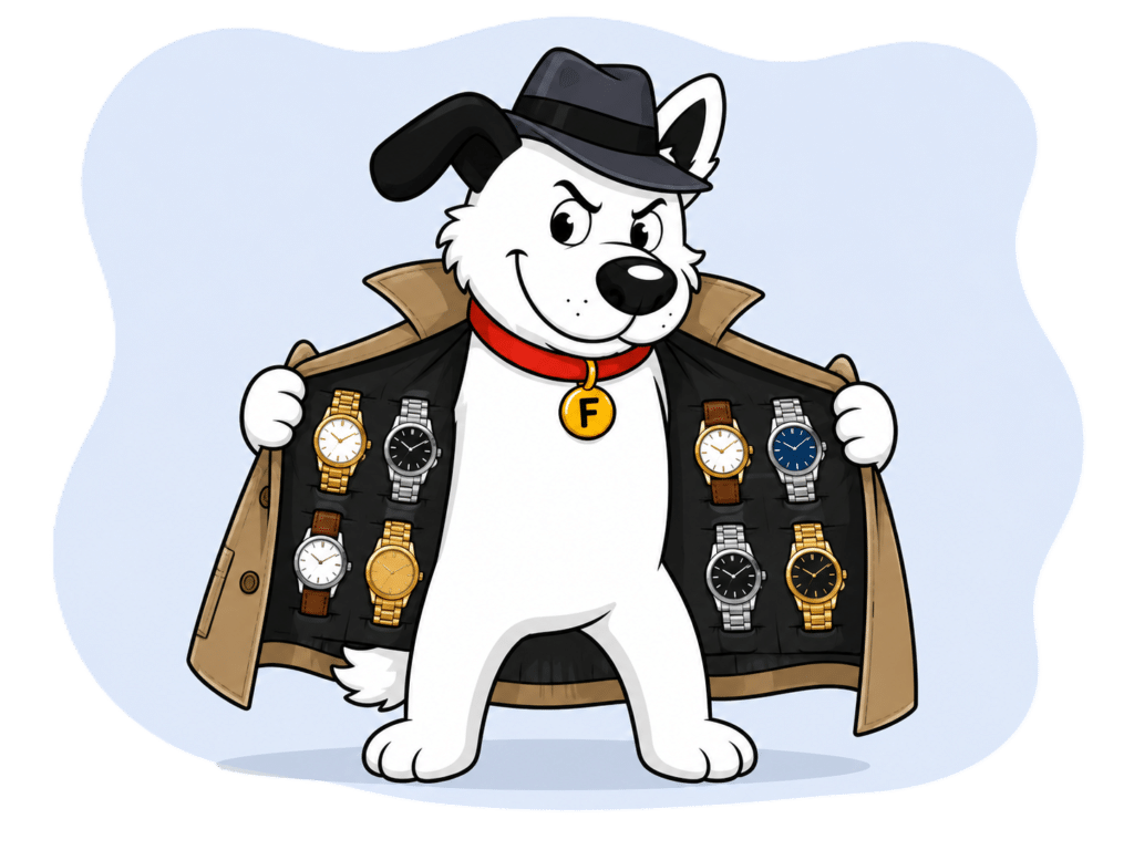 Con artist mascot