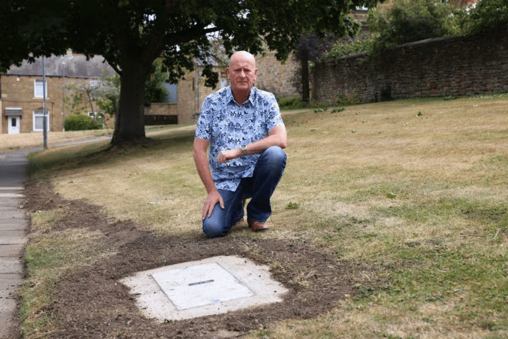 gateshead mand angry over concrete slab