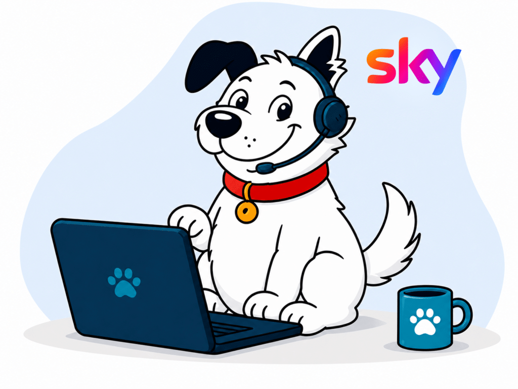 sky customer service mascot