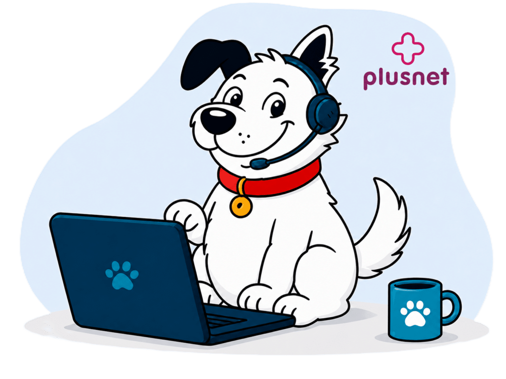 Plusnet customer service mascot dog