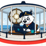fibredog mascot in portland bill lighthouse