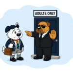 fibredog mascot turned away at adult venue