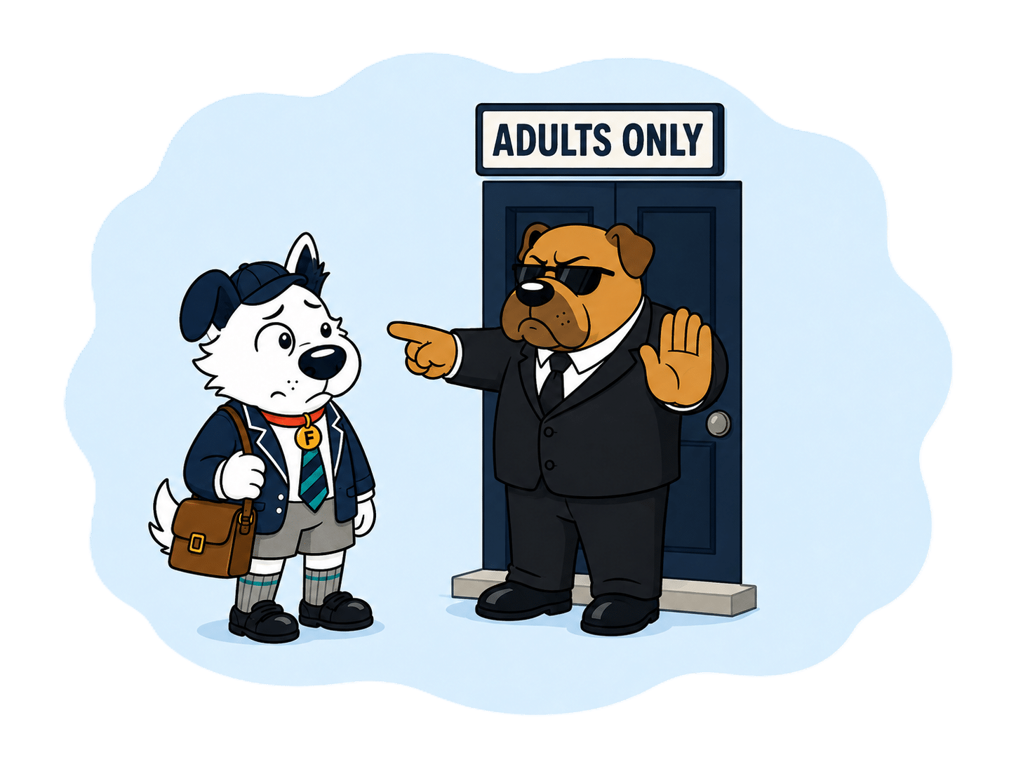 Fibredog mascot turned away at adult venue