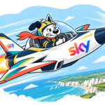 Sky test pilot mascot