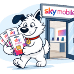 Fibredog mascot Sky mobile SIMs