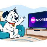 Fibredog mascot saying goodbye to TNT Sports