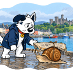 Fibredog mascot slow broadband stornoway