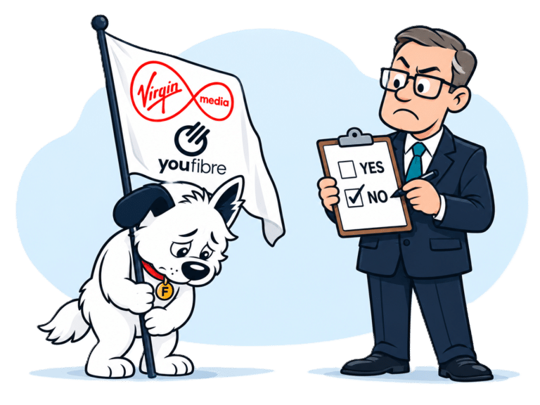 Virgin nexfibre denial mascot